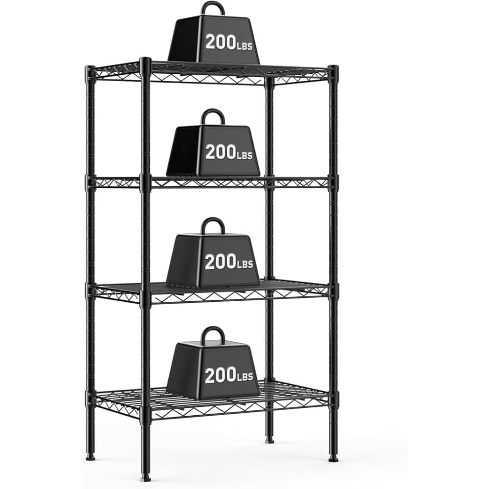 TEMU Metal Wire Storage Shelves, Adjustable Standing Storage Rack Shelf, Heavy Duty Steel Shelving Unit Organizers For Kitchen Bathroom Pantry Garage, Standing Shelf