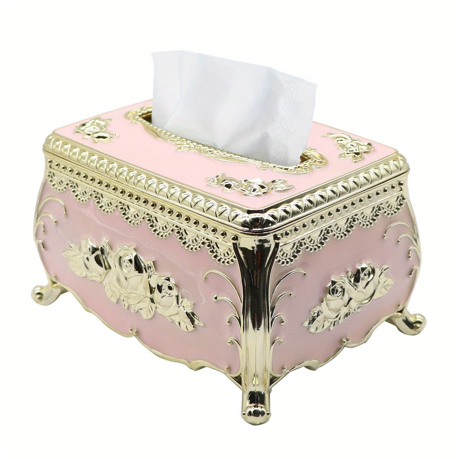 TEMU Elegant European Tissue Box Cover, Tissue Box Holder : Perfect For Living Rooms, Luxury Ktvs, Kitchen, Bedroom, And American Ins Restaurant Decor Portable For Picnic