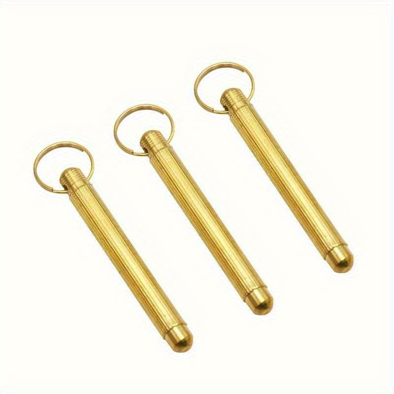 TEMU 3pcs, Mini Metal Spoons Tone For Ear Cleaning Micro Scoop With Keychain, Travel & Home Essential