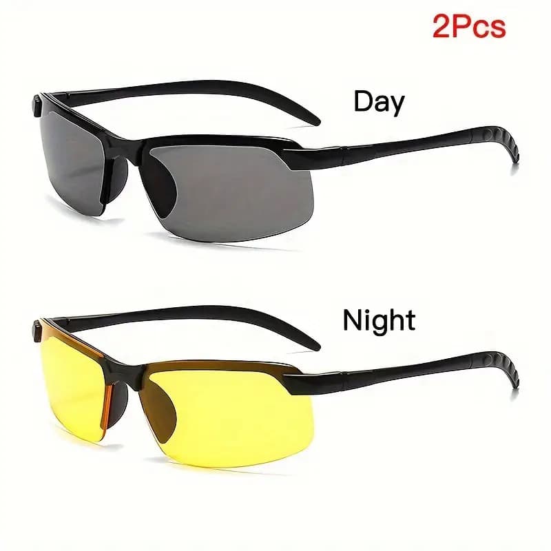 TEMU Of Unisex Polarized Sports Glasses With Yellow Lenses And A Stylish Black Frame, Ideal For Driving Day And Night, And Activities