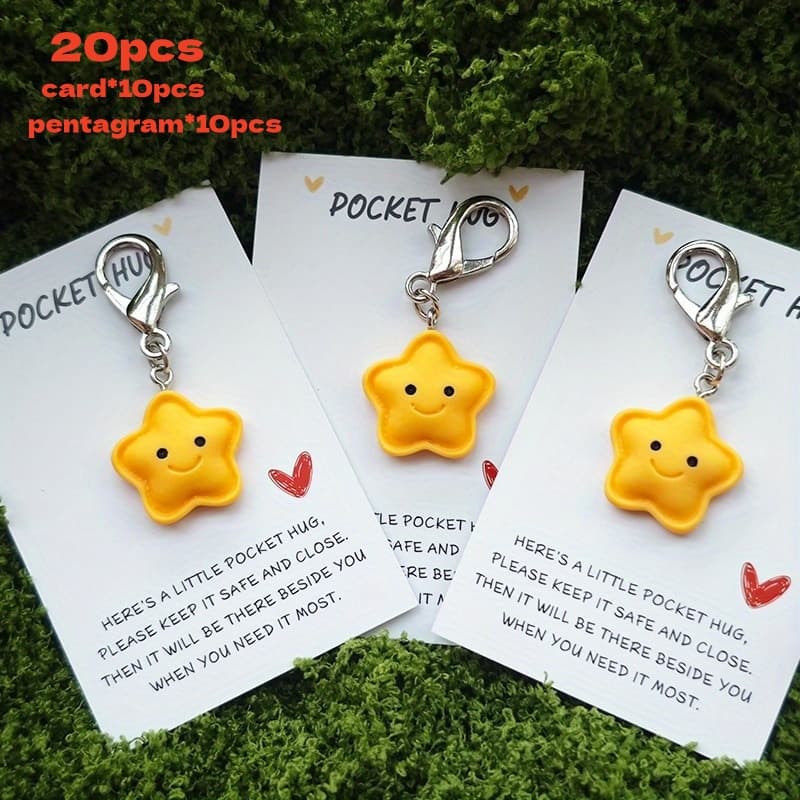 TEMU 20pcs Mini Star Face Keychain Cards, Perfect Gifts For Graduation, Christmas, Valentine's Day, And Thanksgiving