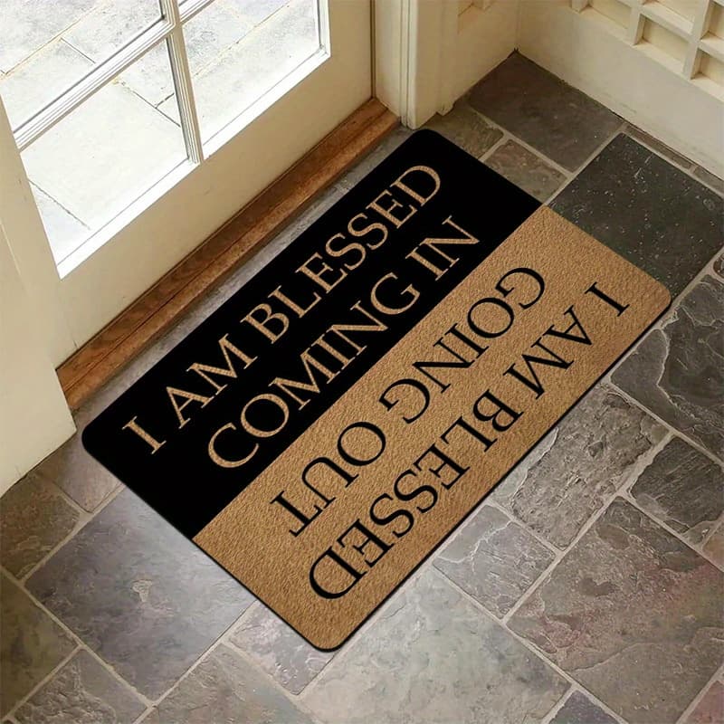 TEMU 1pc Gospel Doormat, Flannel Material With Thick Pile - Sponge Thickness 0.4 Inch / 580 Grams Per . Category: Outdoor Doormat. Usage : Courtyard Porch Decoration. Hot Search Keywords: Split-screen