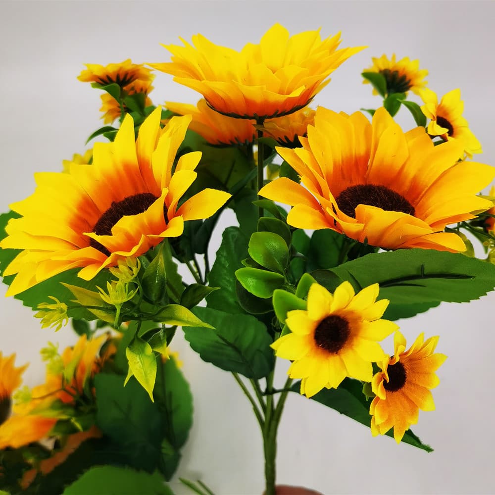 TEMU Artificial Sunflower Bouquet Wedding And Home Decor, Small Artificial Flowers, Artificial Flower Arrangement, Flower Pool, Potted Plant, In Stock