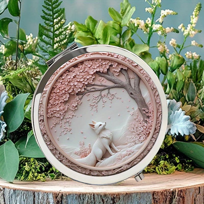 TEMU Vintage Makeup Mirror Featuring A With Intricate Relief Detailing Ideal For Elegant Vanity Displays Perfect As A Birthday Gift