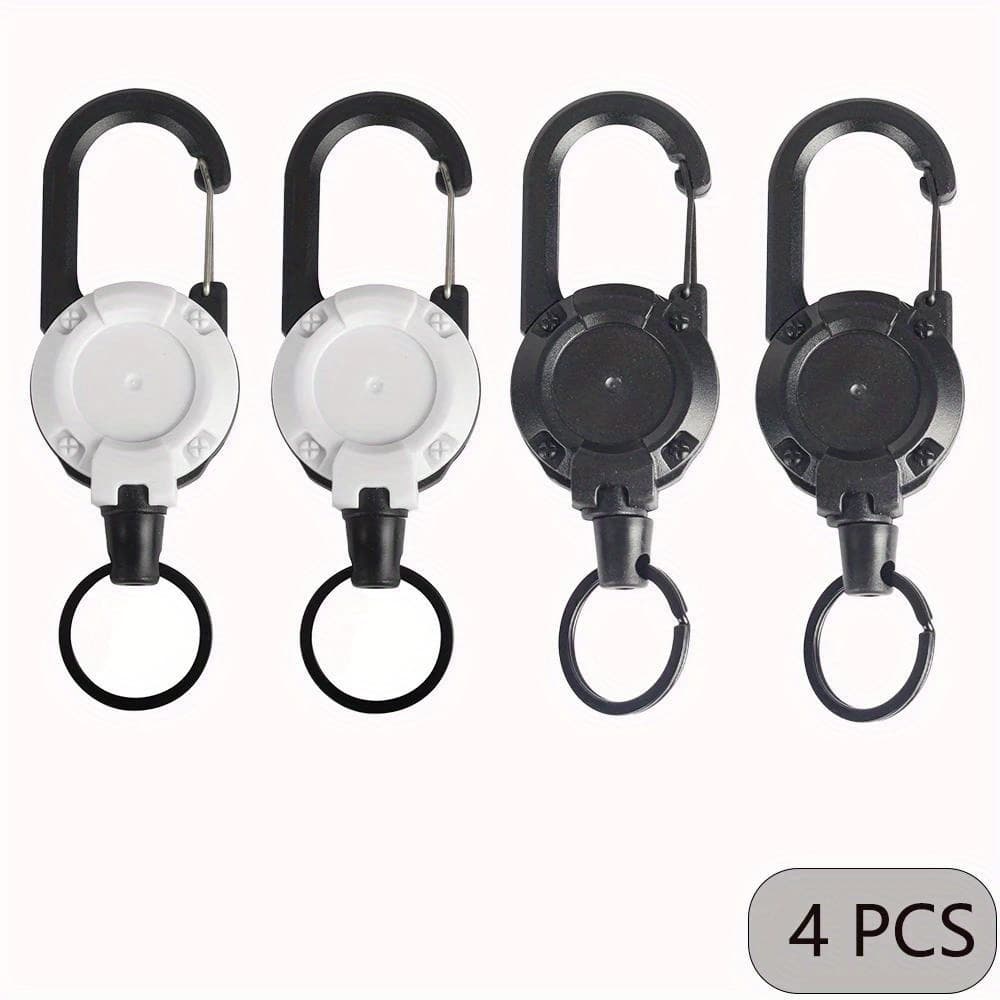 TEMU 2d 4pcs Retractable Key Chain Storage Clip With Carabiner Keychain