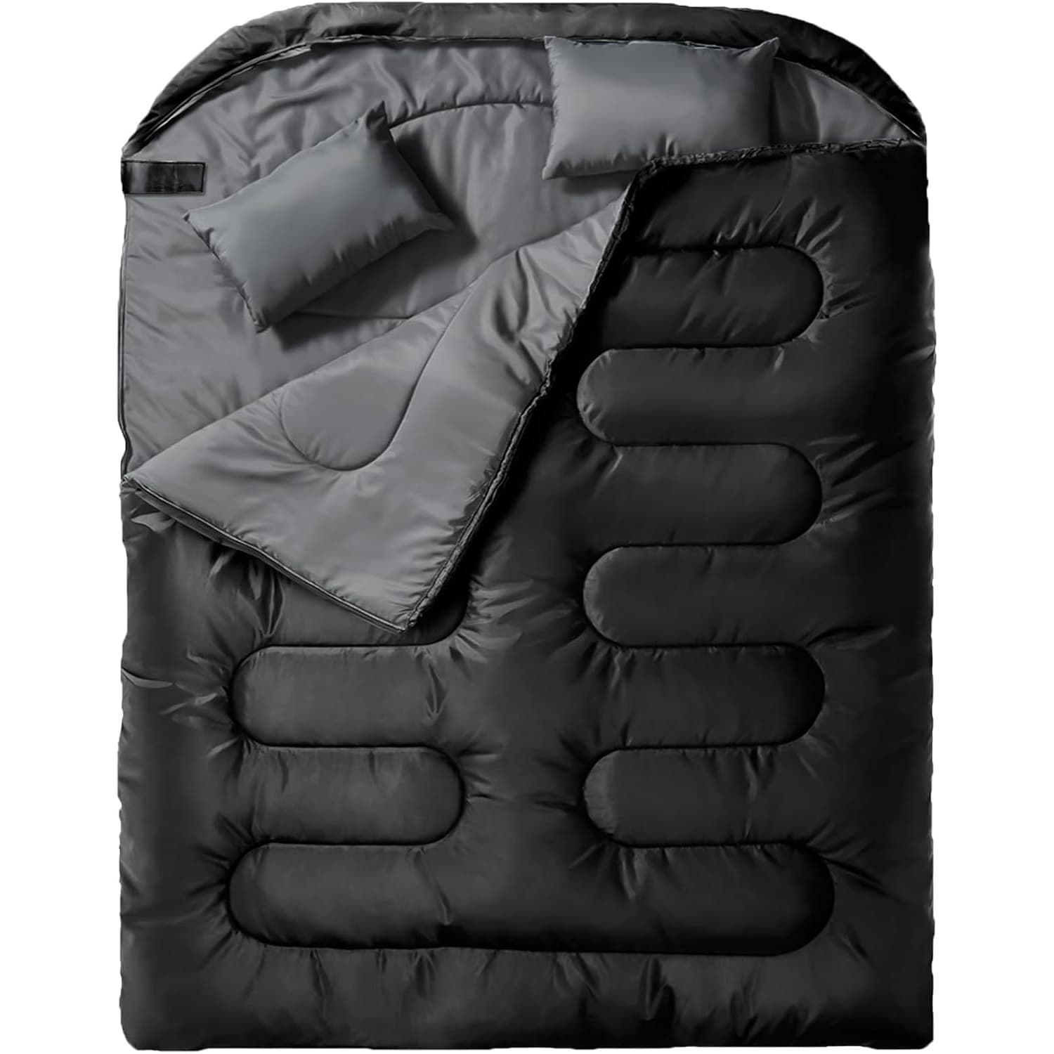 TEMU Double Sleeping Bag For Adults With Pillow, Xl Queen Size 2 Person Sleeping Bag For All Season Camping Hiking Backpacking 2 Person Sleeping Bags For Cold Weather & Warm