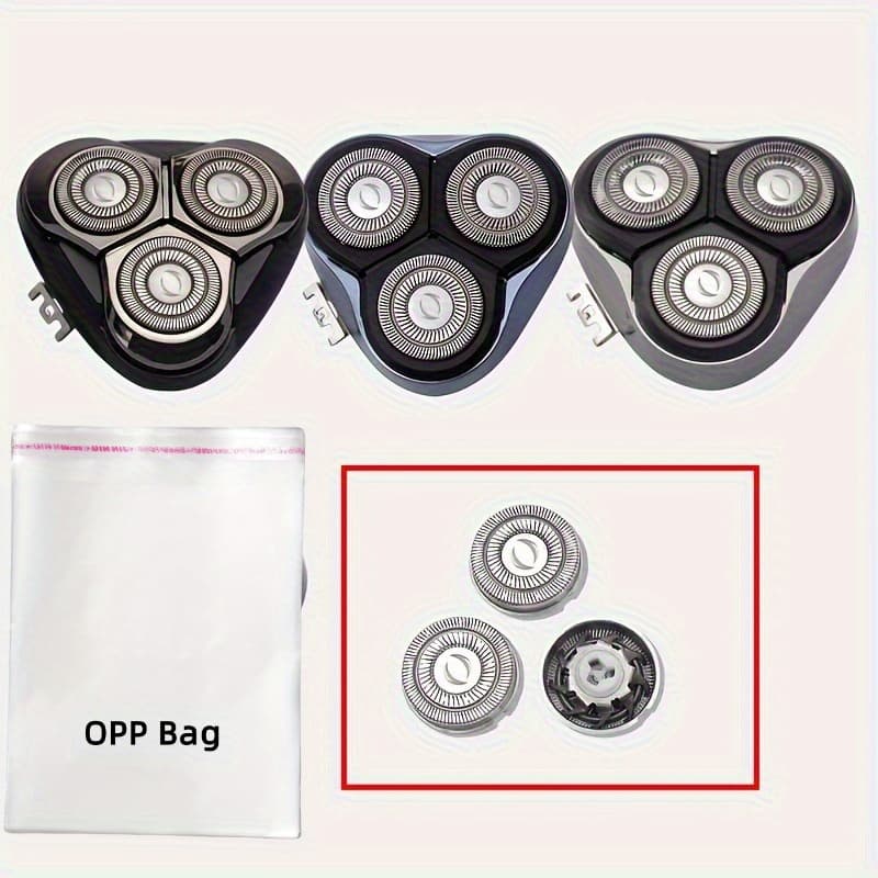 TEMU 3pcs Electric Shaver Replacement Blades - Compatible With For +1pc Opp Bag, & More Detachable Mesh Models
