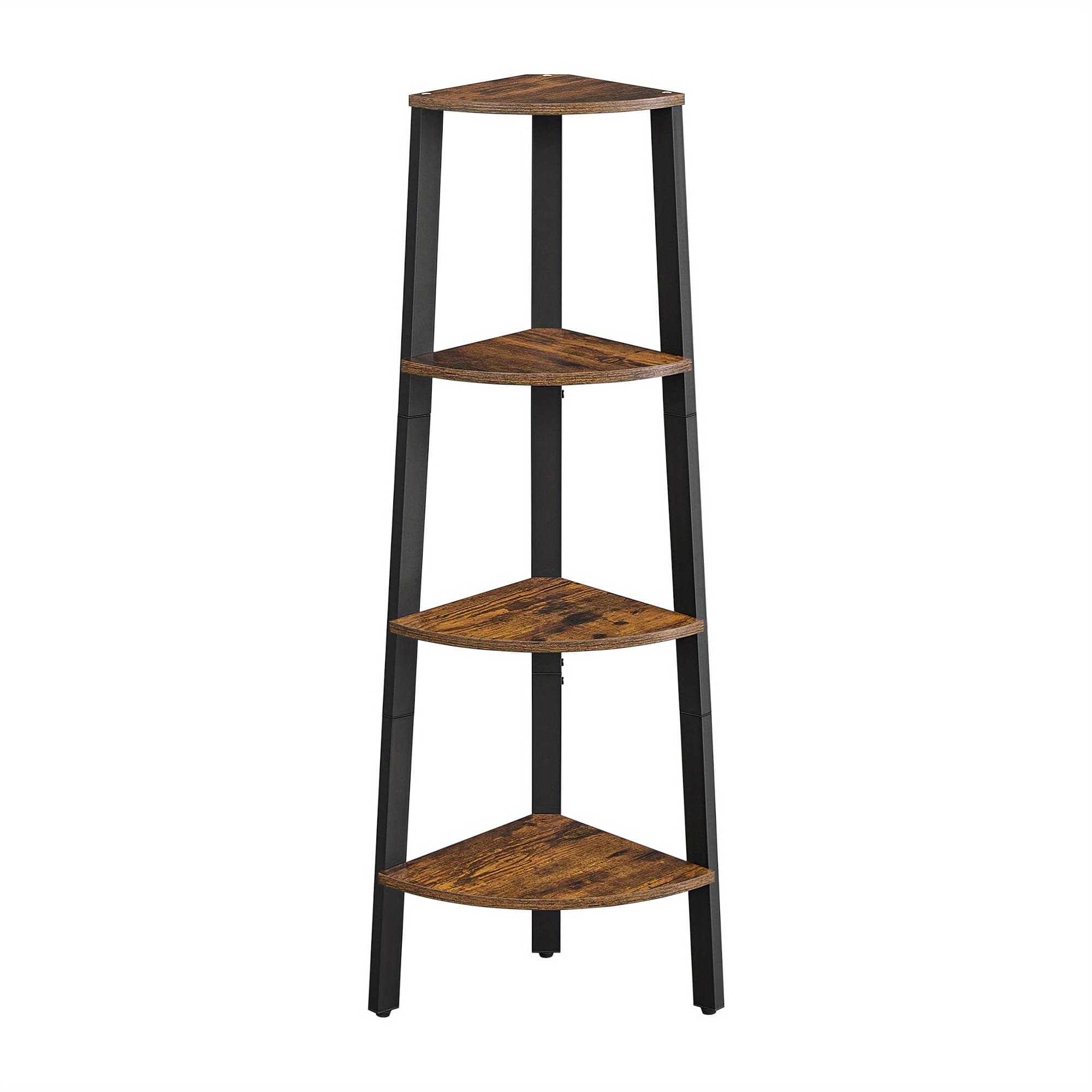 TEMU 4-tier Rustic Brown Bathroom Storage Organizer With Industrial Metal Frame, Water Bath Caddy For Towels, Toiletries & Cosmetics
