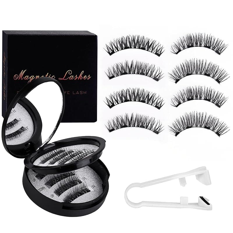 TEMU Magnetic False Eyelashes, Comes With A And Tweezers, Reusable Magnetic False Eyelashes, Natural-looking 3d False Eyelashes, Easy To Put On And , Soft False Eyelash Set, No Glue Required