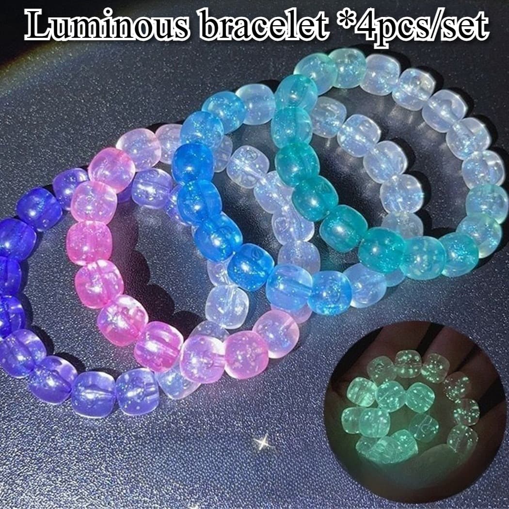 TEMU 4pcs -the- Bracelets - Multicolor Changing Colors (,,) - Glow Sticks For & - Party Favors, Wearable For Daily & Costume Parties - No Coating Luminous