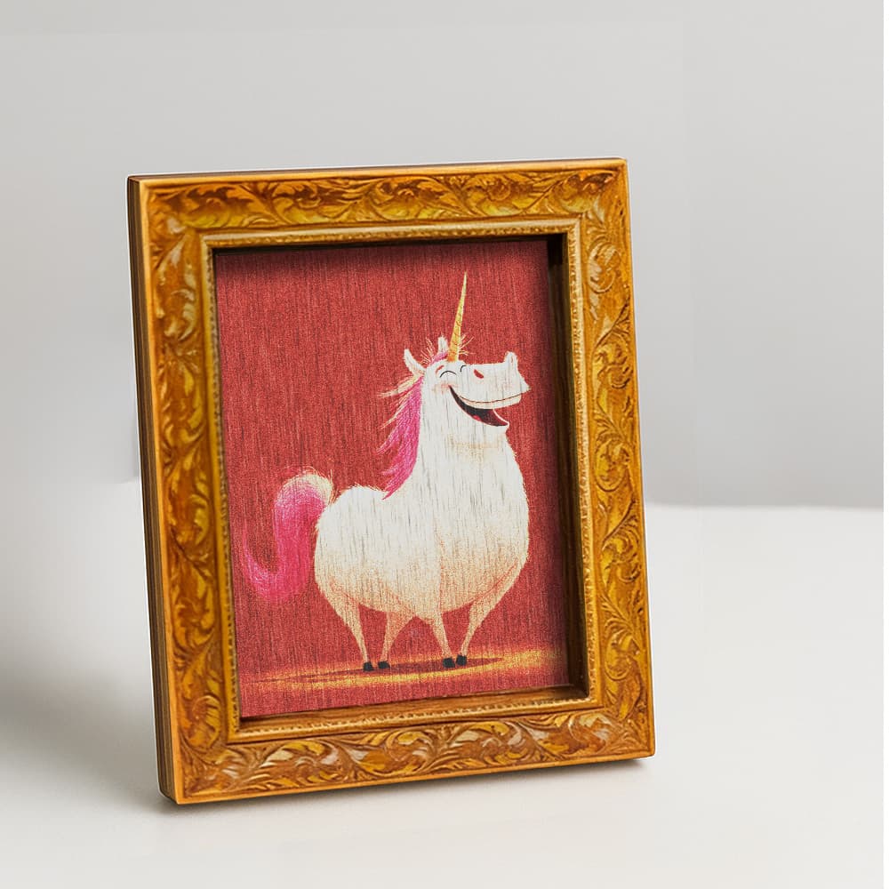 TEMU A Unicorn Fridge Magnet, Featuring A Happy Unicorn With Pink Mane In A Wooden Mini Decorative Painting, Perfect For Home And Office Decor, Holiday Gifts, And . (the Back Is Fully Magnetic)