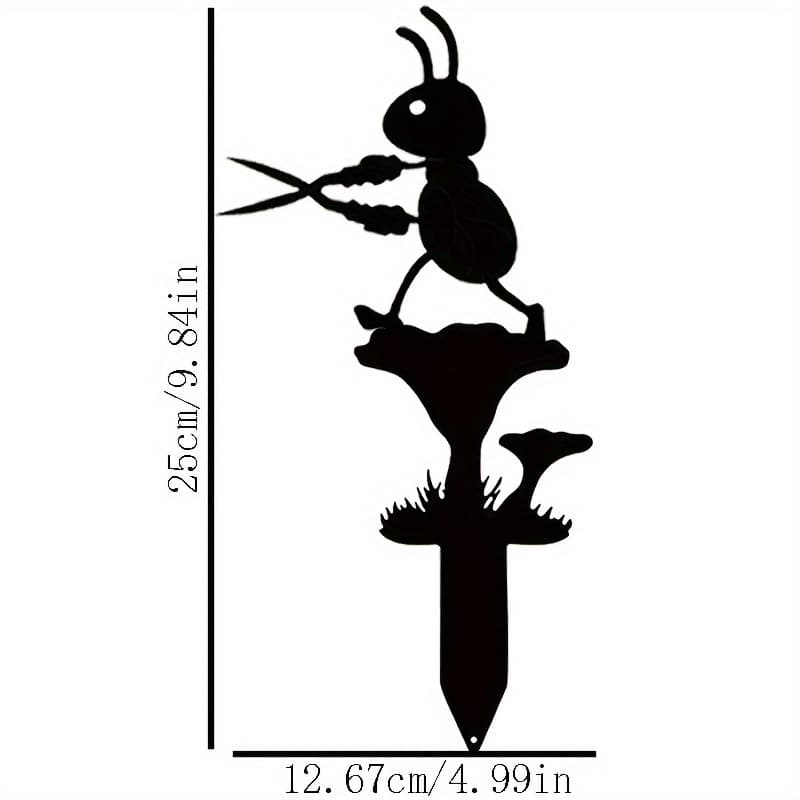 TEMU 2d Flat, 1pc Style Ant Outline Garden Sign, Independent Metal Insect Sculpture, Art, Outdoor Home Decoration, Lawn Accessory- No Text, Sturdy Iron Structure, 2d Flat