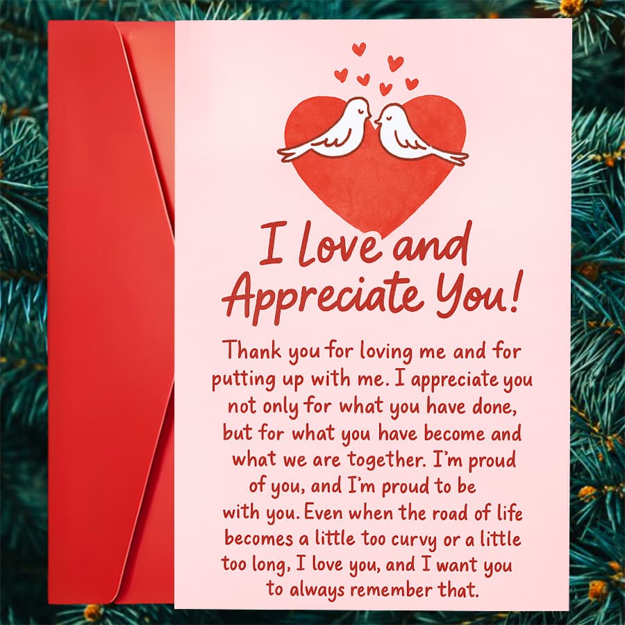 TEMU 1 Romantic Appreciation Card For Your For Partner To And Thankfulness, Ideal For Anniversaries, Valentine's Day, Or