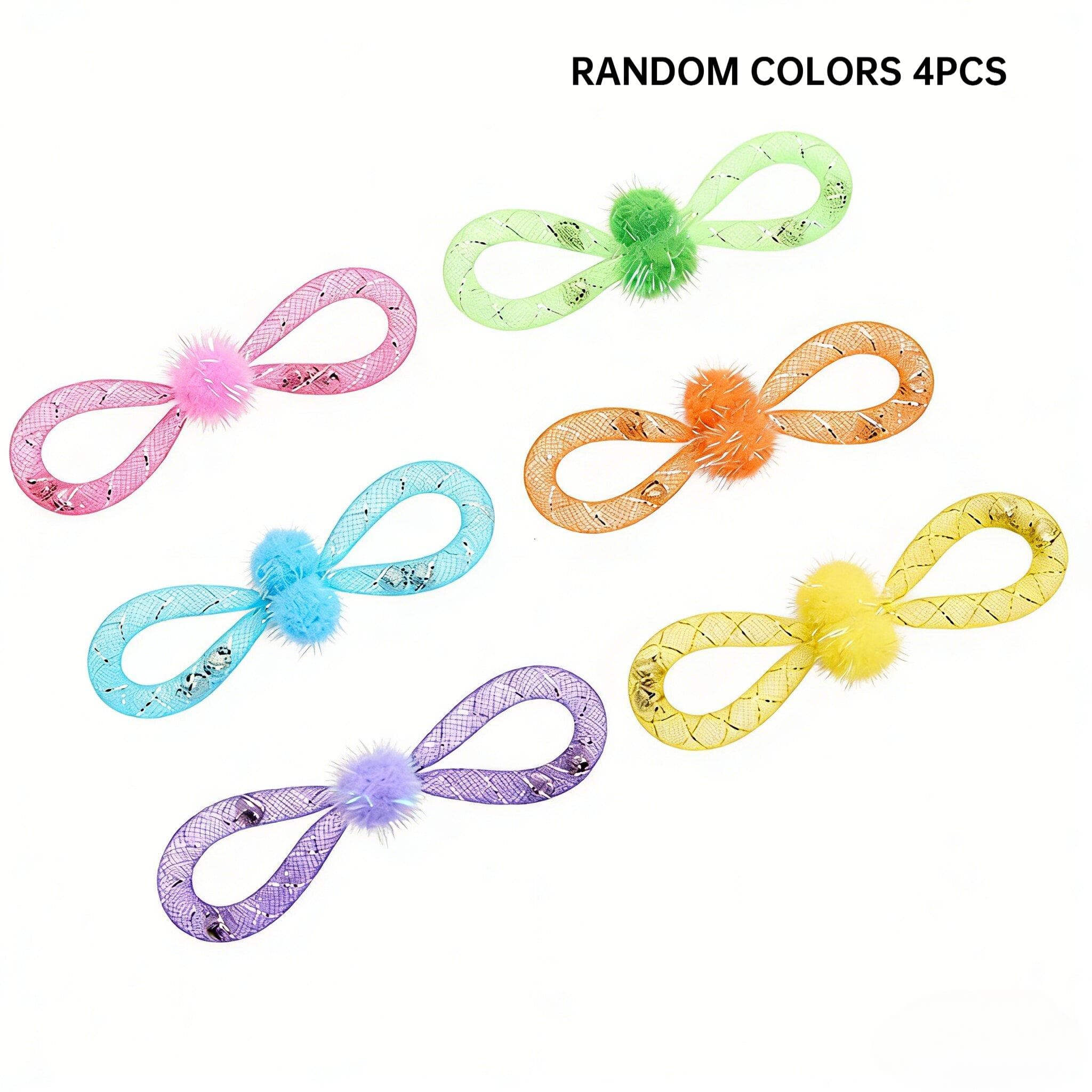 TEMU Pet Toy Cat Toy, Teaser Toy , Interactive Cat Toy For Self-play And Boredom Relief, Scratch And Bite Resistant, Suitable For Cats Of All Sizes, Set Of 4in Random Colors
