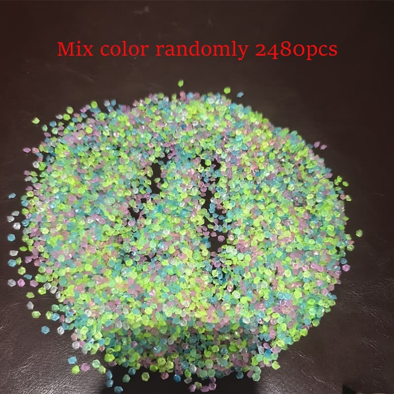 TEMU 2480pcs Random Glow In The Dark Landscape Pebbles, Luminous Outdoor Stones For Diy Garden Border, Aquarium, Yard Pathway, Bonsai , Fish Tank, Flower Container, , Micro Landscape, Durable Supplies