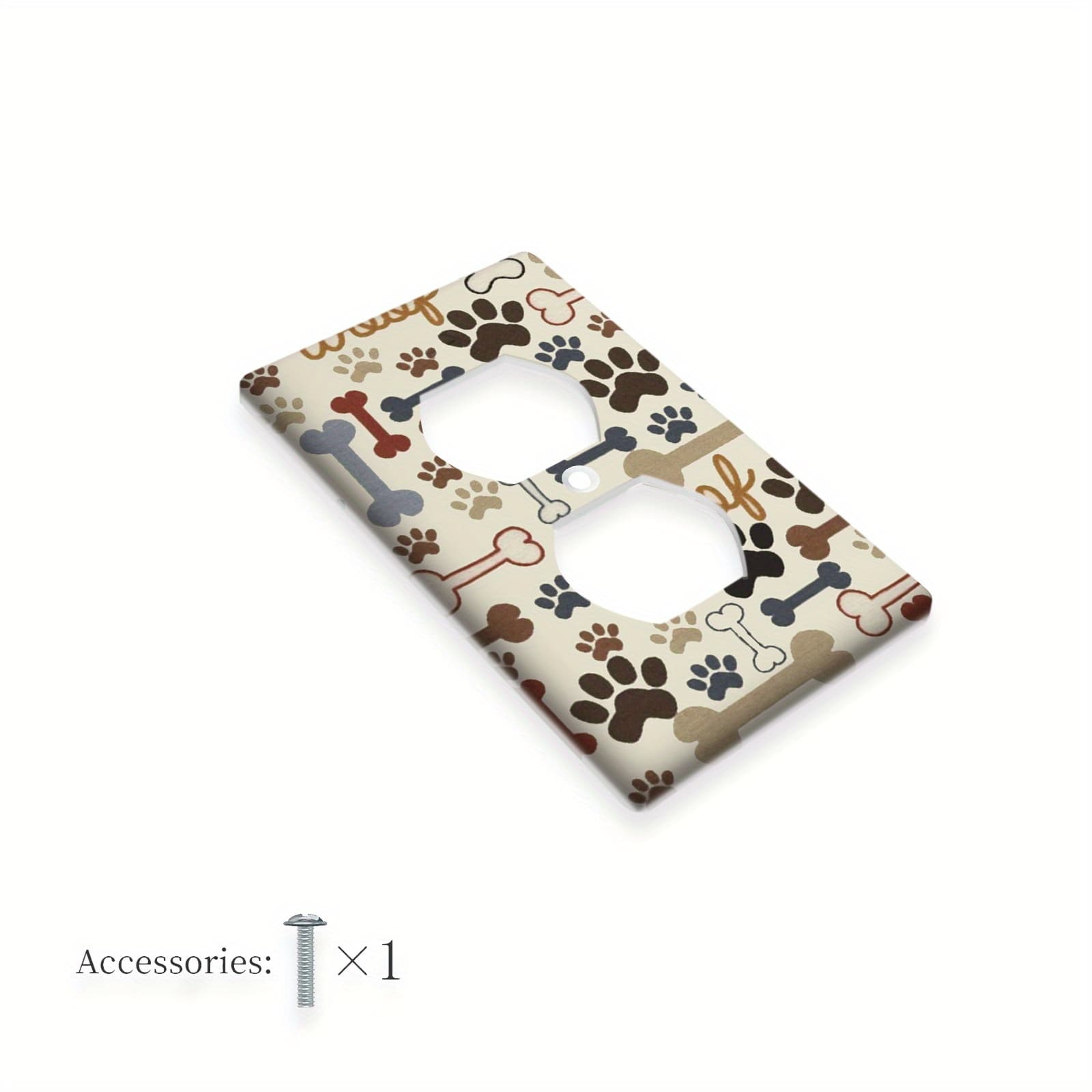 TEMU 1pc Dog Print Decorative Outlet Cover - 1-gang -gang Light Switch Wall Plate, , No Wiring Needed - Perfect For Farmhouse Country Bedroom Decor, Dog Room Accessories