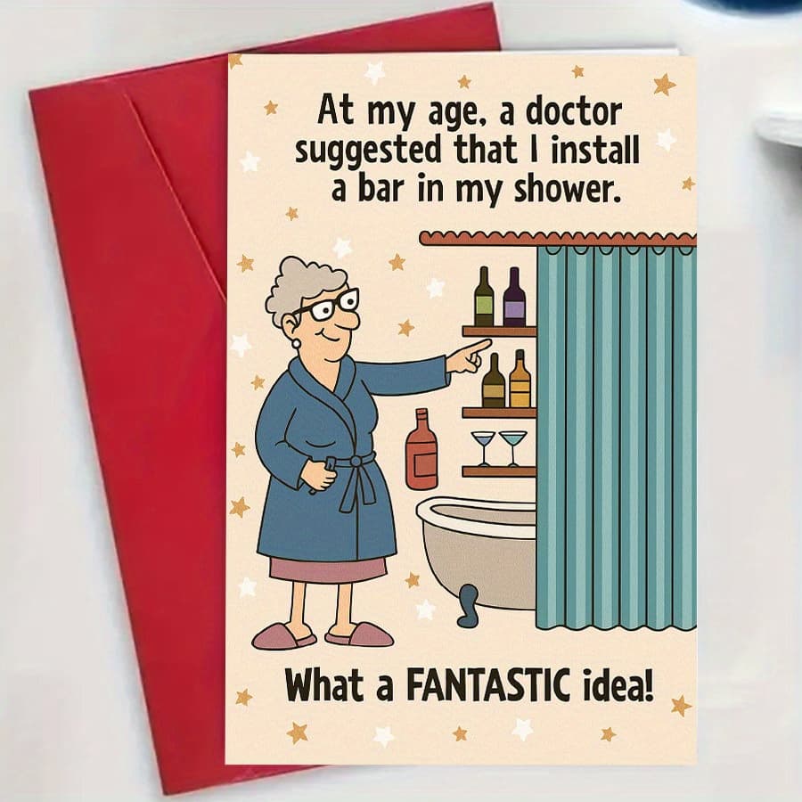 TEMU A Single Humorous Birthday Card , Showcasing A Funny Doctor Joke. An Present For Parents, Grandparents, Retirement Parties, And Milestone Celebrations, Complete With An Envelope