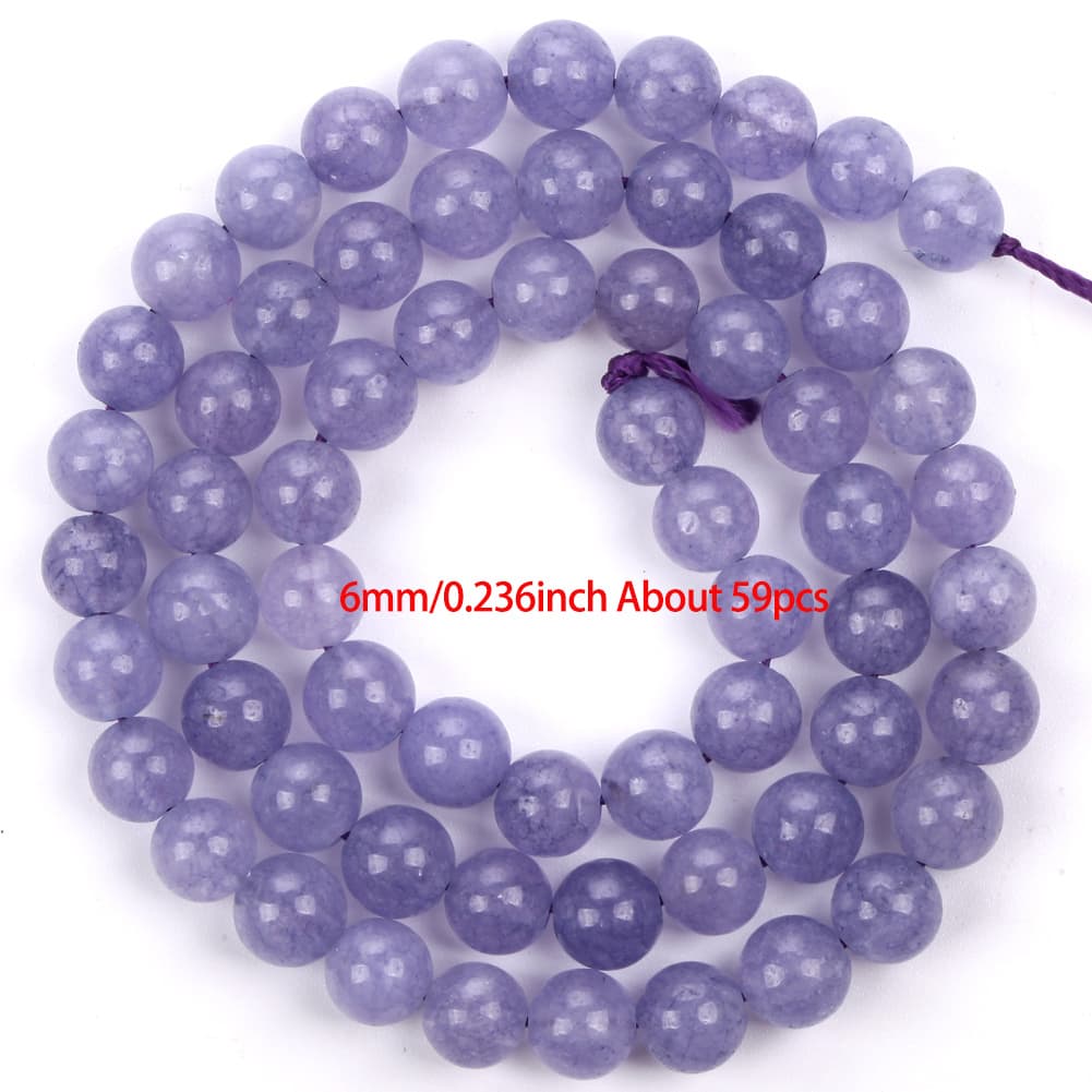 TEMU Natural Purple Chalcedony Loose Beads For Crafting Jewelry, Including Necklaces, Earrings, And Bracelets, In Sizes 4/6/10mm With Quantities Of 88/59/36pcs