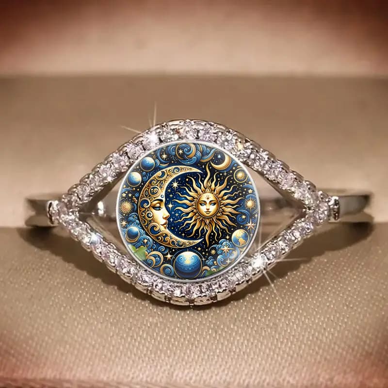 TEMU Shining And Moon, Ring, Exquisite Inspirational Jewelry For Fashionable Wear, Ideal Gift And Fashion Trend