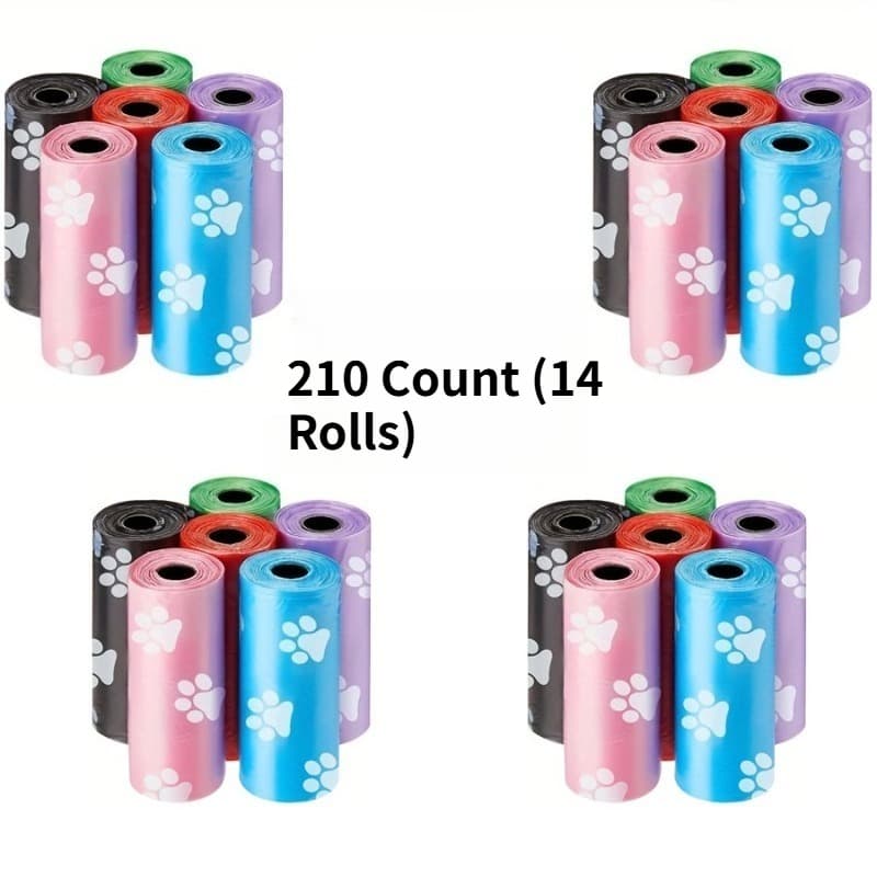 TEMU 210 Count (14 Rolls) Dog Poop Bags, Leak-proof & Extra Thick Pet Waste Bags, Disposable Doggie Waste Bags For Small Puppies, Outdoor Walking, Travel & Camping