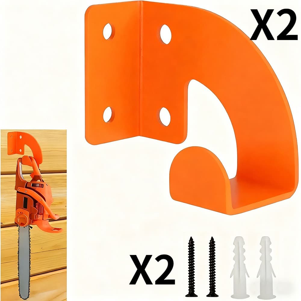 TEMU 10pcs Heavy-duty Metal Chainsaw Wall Bracket, Installation And Locking Mechanism - For Garage Storage Rack With Upper And Lower Brackets, Space-saving Vertical Storage, Suitable For Garages
