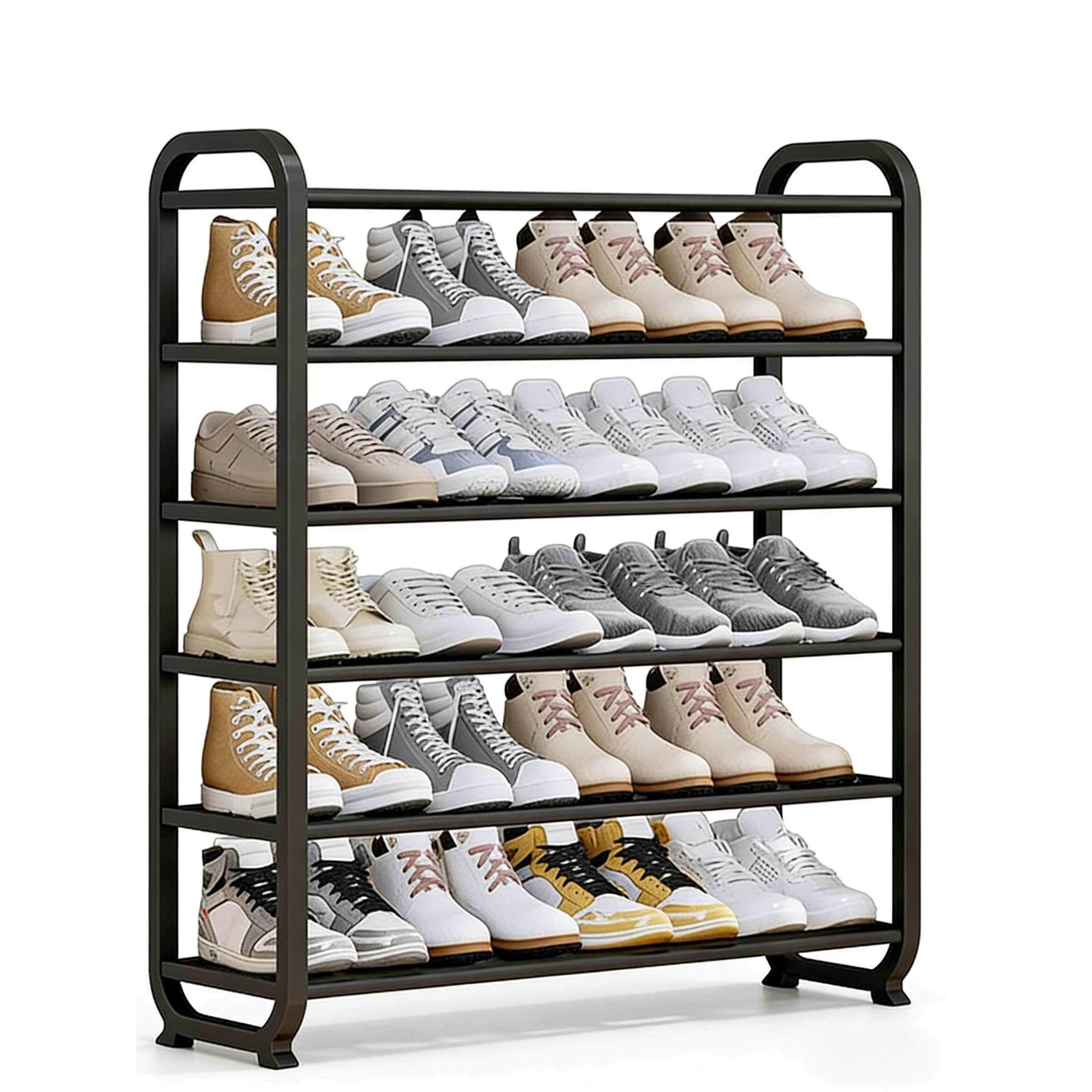 TEMU 6 Layer Shoe Organizer- Easy To Assemble, Portable Storage, Suitable For 18-24 Pairs Of Sports Shoes, High Heels, And Boots- Ideal For Home Use
