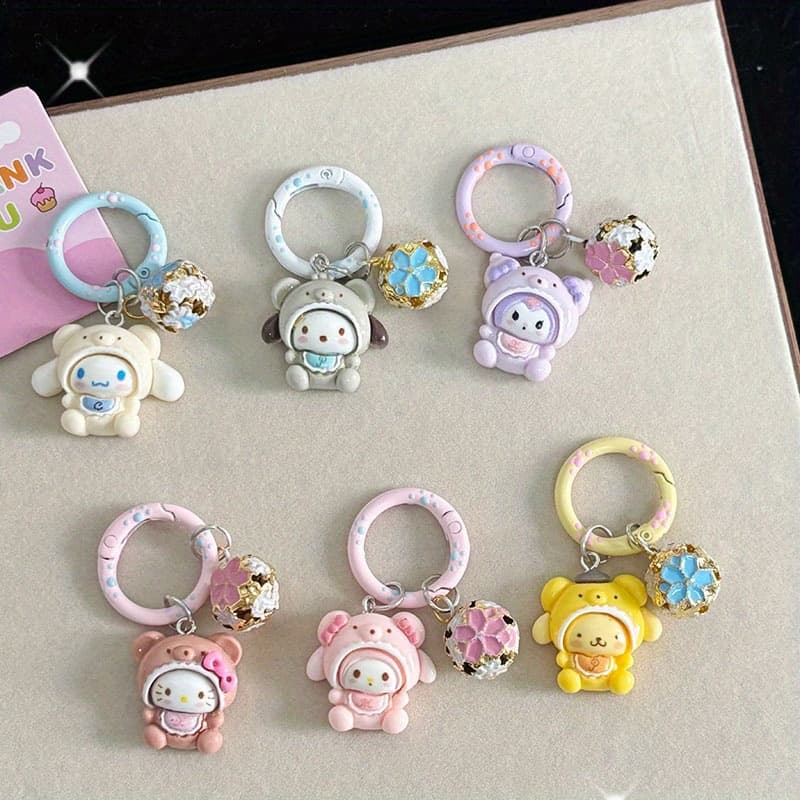 TEMU 6pcs Bell Keychain, Cute Bag Charm, Best Friend Birthday Gift , Fashion Accessory,