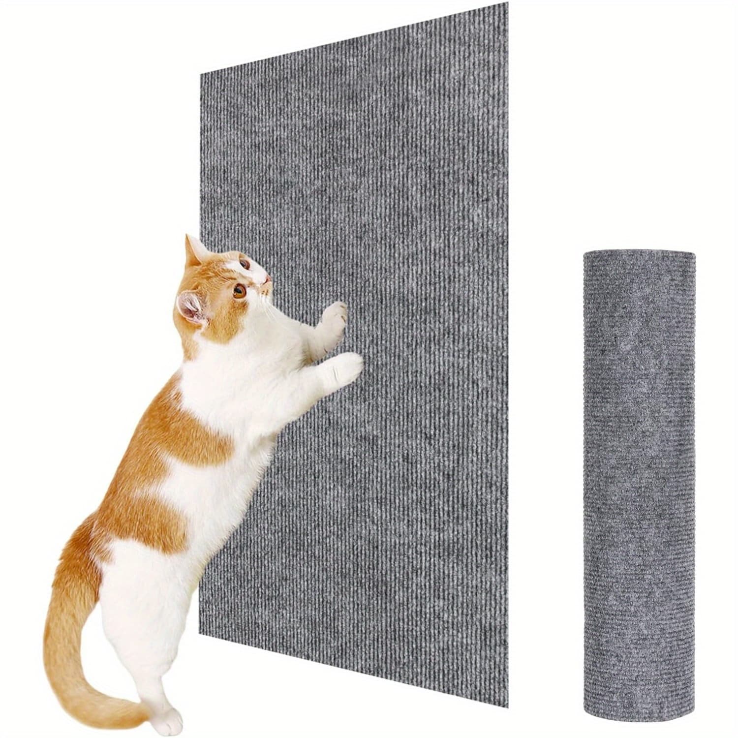 TEMU Self-adhesive Cat Scratcher Mat Suitable For Furniture Protection - Wall-mounted, Floor & Scratcher With Horizontal Scratching, Carpet Cat Scratch Board For Indoor Cats, Rug For & Hard Floors