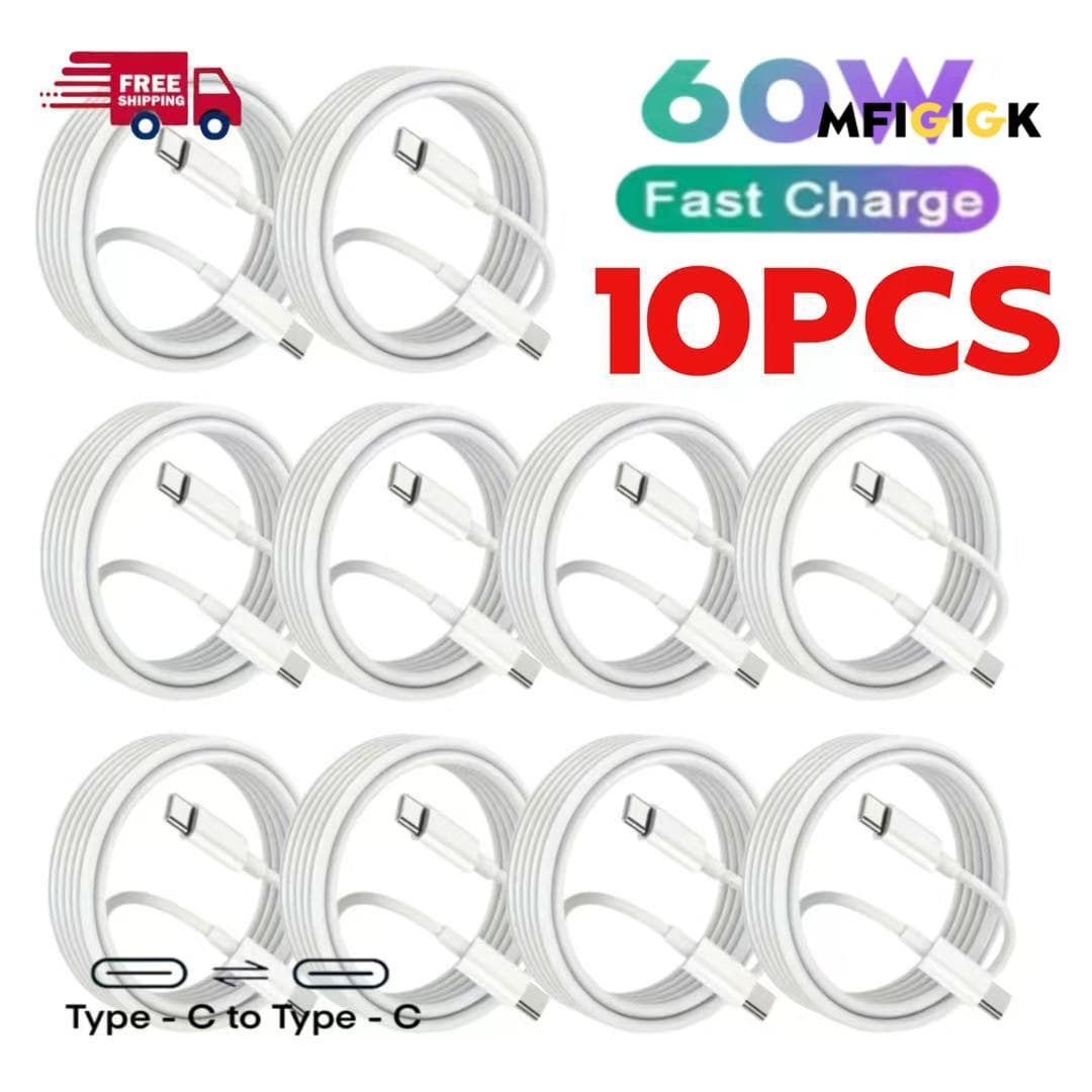 TEMU Mfiglgk 10pcs Usb C To Usb C Cable 60w Fast Charging For Iphone 16/ 16 Pro/ 16 Plus/ 16 Pro Max/ 15, For Ipad Mini 6/ Pro 2021, For 2020, For For