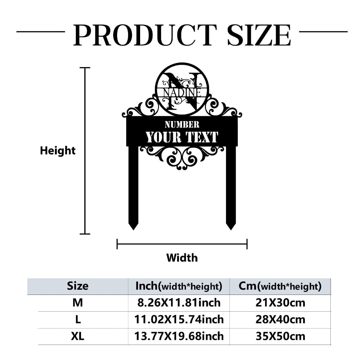 TEMU Custom Floral Metal Garden Sign - "" Personalized, Decorative Outdoor Yard Plaque With Elegant , Ideal For Wedding, Valentine's Day & New Year Gifts, No Power Needed, Easy Installation