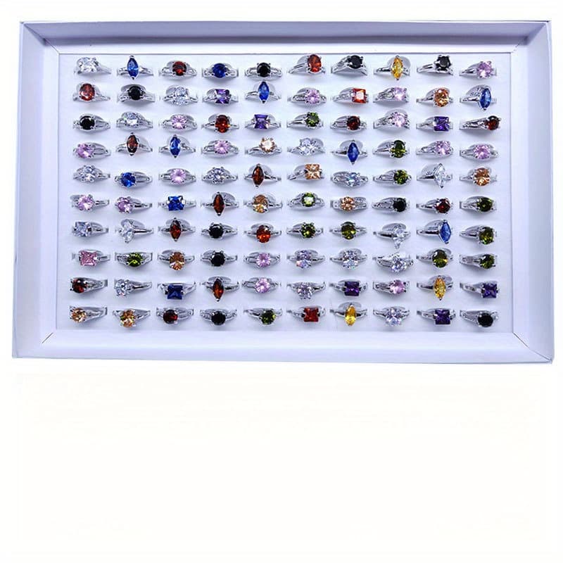 TEMU Colored Zirconia Ring