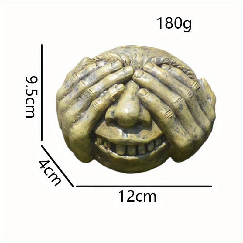 TEMU 1pc Garden Stone Ornaments, Outdoor Fence Decorations, Gray Devil Statues
