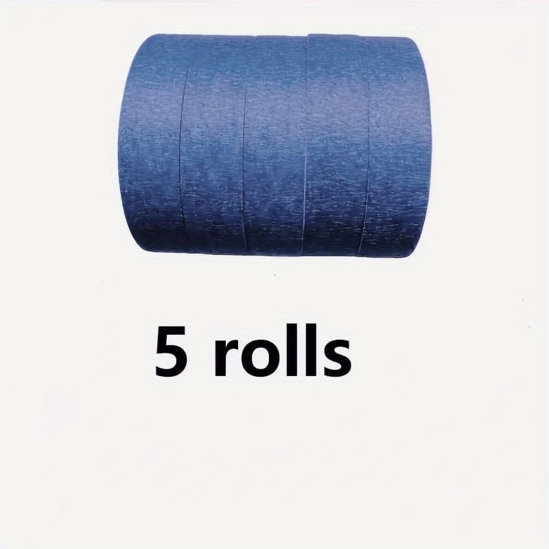 TEMU 5 Rolls Of Blue Masking Tape, Designed For , Easy To Tear Without Leaving Residue, 2cm Wide And 10.5 Meters Long