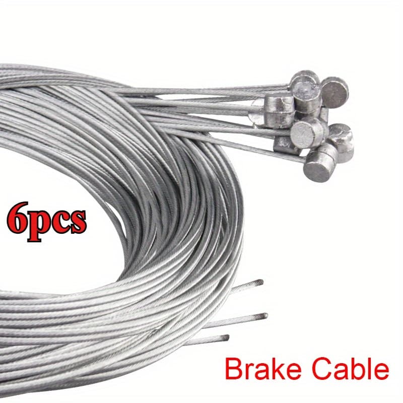 TEMU 6pcs 200cm/ 78.7in Mtb Bicycle Brake Line Bicycle Fixed Gear Shifter Gear Brake Cable Set Core Inner Wire Mtb Road Bike
