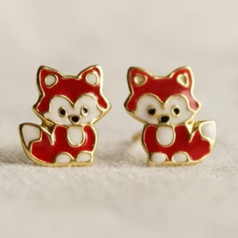 TEMU 1 Pair Of Creative And Cute Cartoon Animal Dog Stud Earrings, Exquisite And Fashionable Women's Stud Earrings, Suitable For Daily Casual Wear And An Interesting Holiday Gift