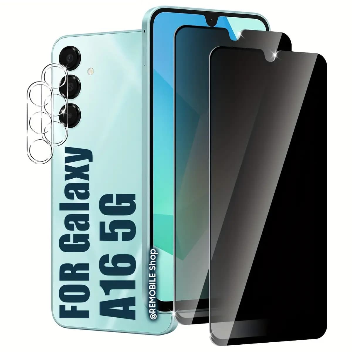 TEMU 2+2pcs For For Galaxy A16 Privacy Screen Protector With For Galaxy A16 5g Privacy Screen Protector And Camera Lens Protector Full Coverage Bubble-free