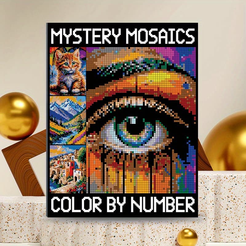 TEMU Abstract Puzzles: Mosaic Book- Relaxation And Wonderful Coloring Book For Adults- Squares, Diamonds, Dots
