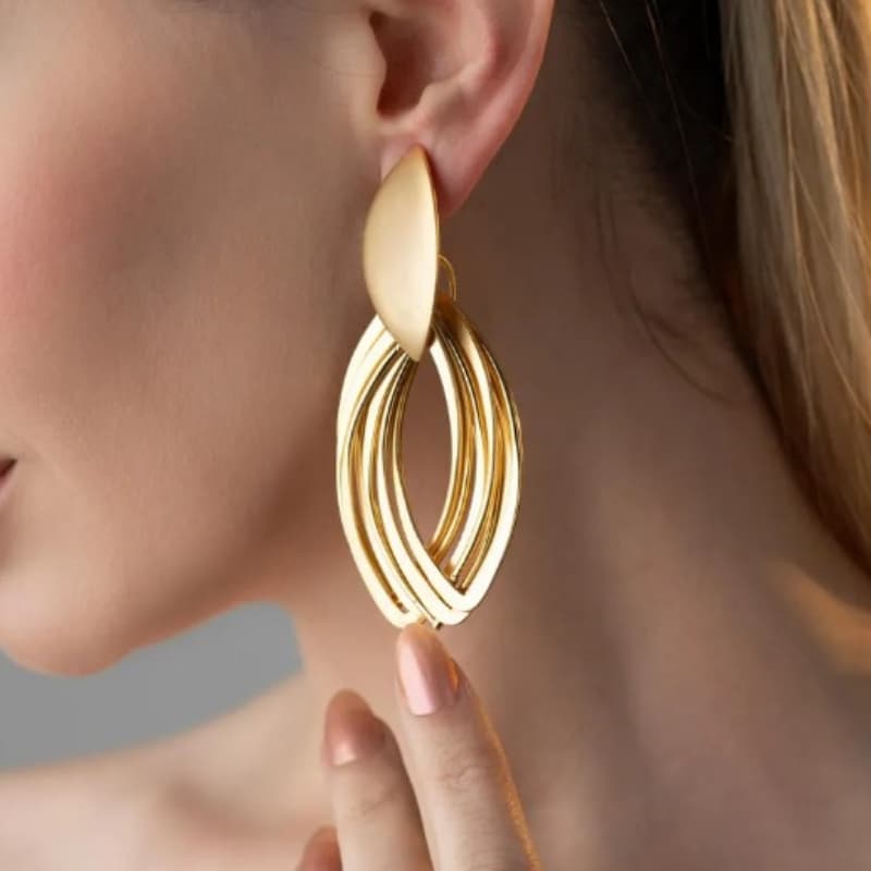 TEMU 2pcs Boho Style Irregular Round Hollow Pendant Large Earrings, Very Suitable For Party And Graduation Season Wear Jewelry