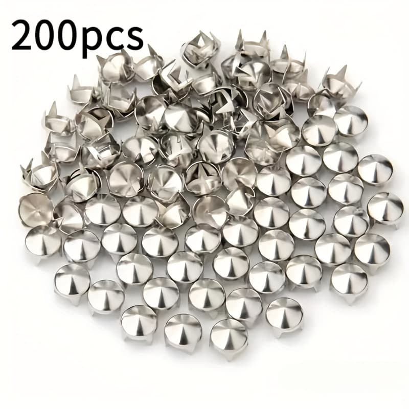 TEMU 200pcs Round Rivets- Claw Nails For , Shoes, Bags- Square Mushroom Head And Round Head With 4 Claws