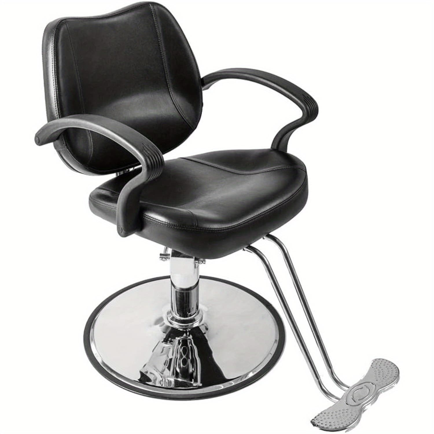 TEMU High-quality Hydraulic Barber Chair With A 6-inch Adjustable Seat Height, 360-degree Rotating , Of Supporting Up To 330 , Suitable For Male And Female Hairstylists, Heavy-duty Hydraulic In Black