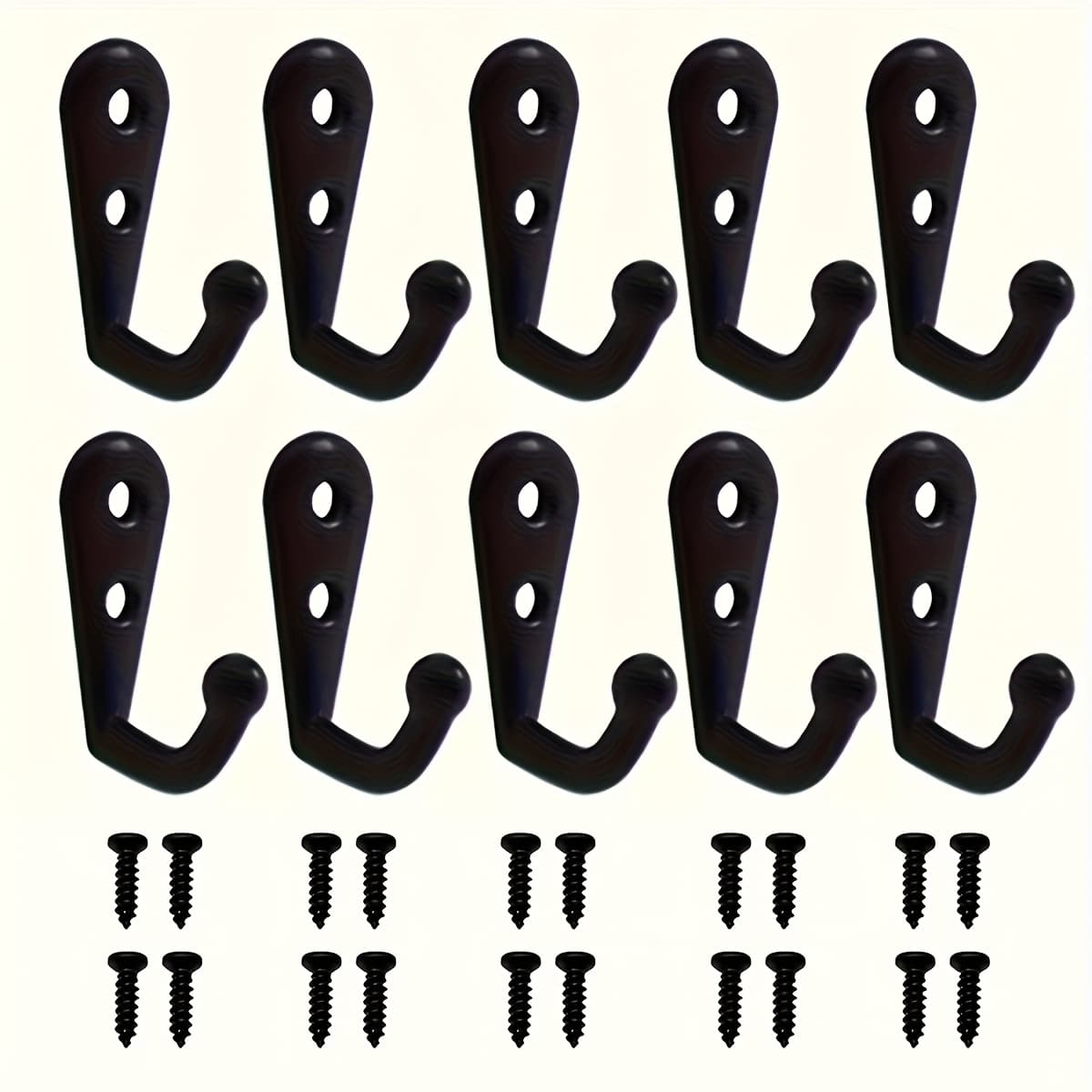 TEMU 30pcs Of Vintage Alloy Hooks, Single Row Hooks With Screws, Mini Wall Hooks Suitable For Home Kitchen Clothing Hanging, , Utility Hooks