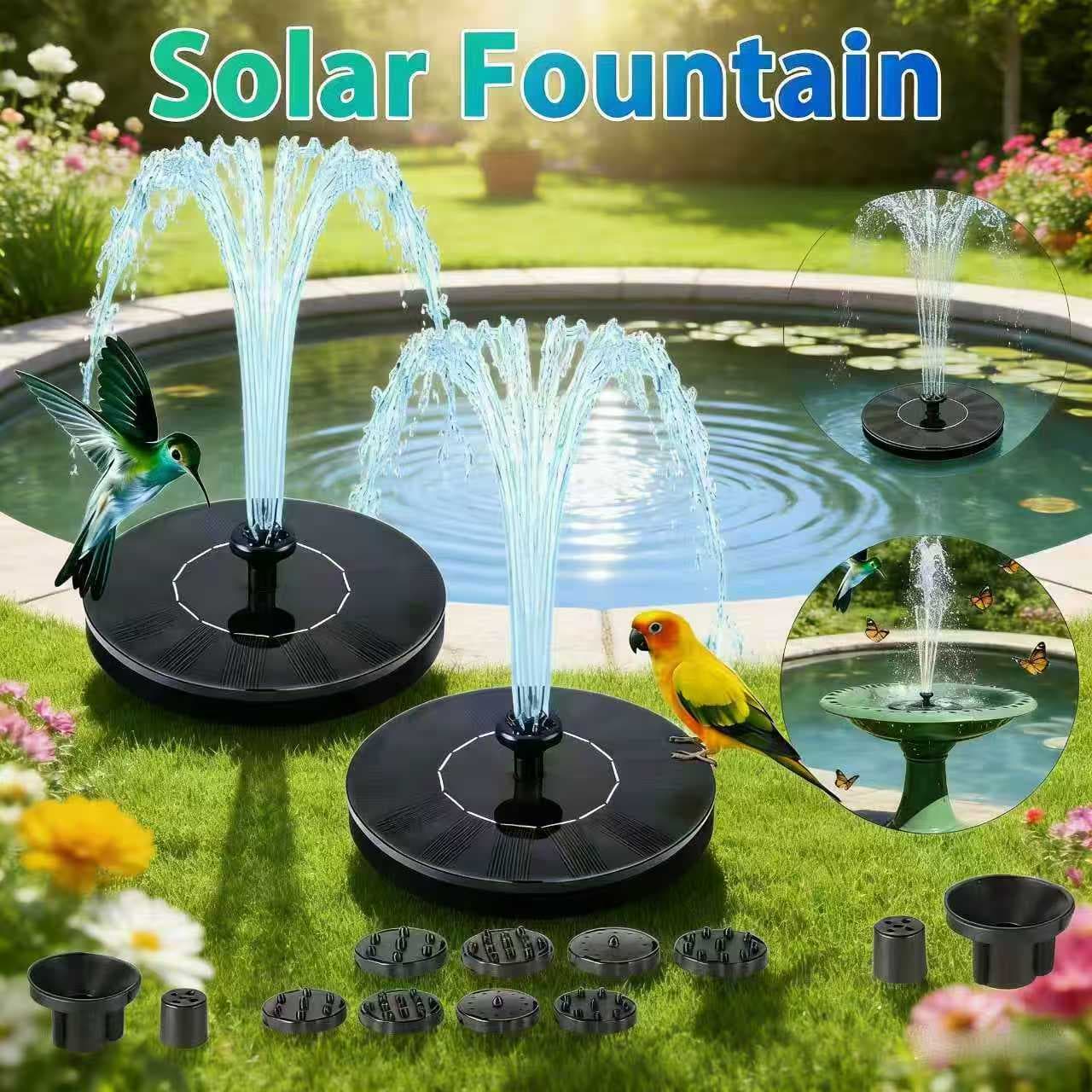 TEMU Set Of 2 Solar - Designed For Outdoor Water Features& Bird Baths(ipx8 Rated)| Includes Multiple Nozzles| Suitable For Courtyards, Gardens, , , Fish Tanks, And Aquariums(upgraded Model)