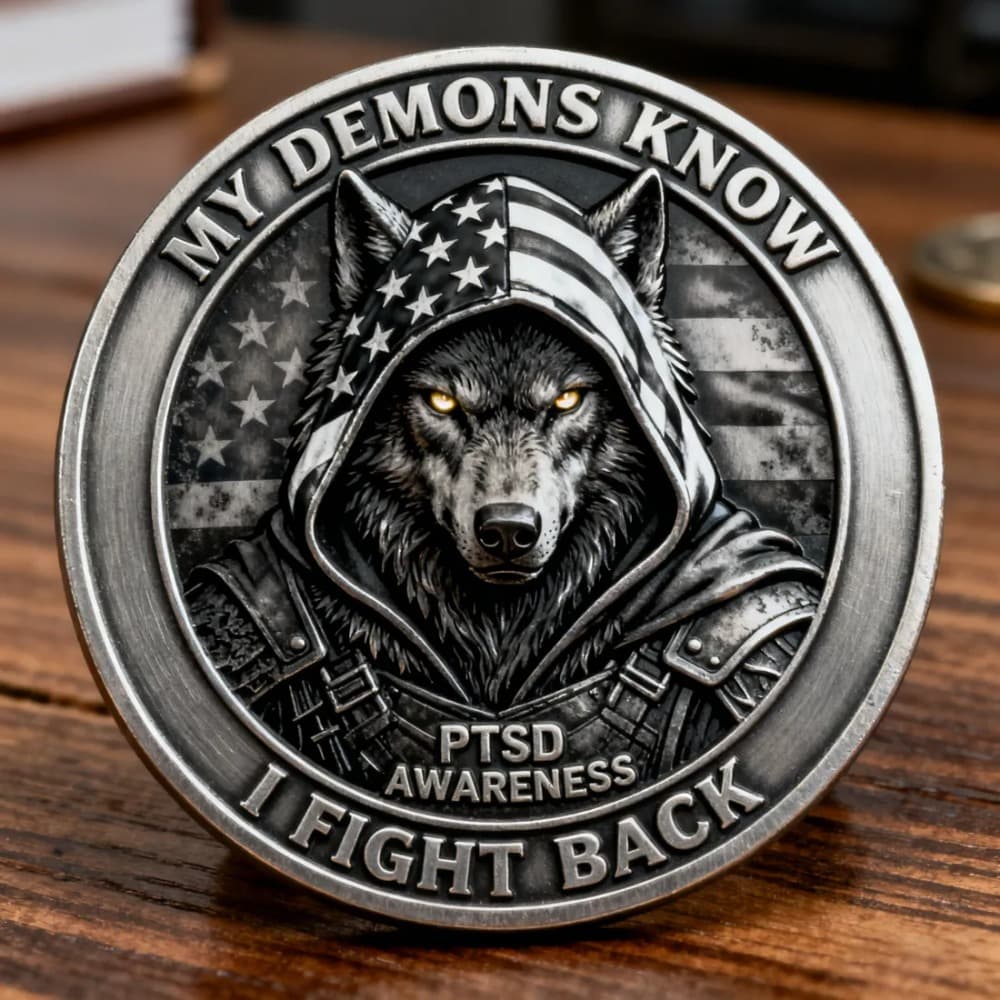 TEMU Wolf Challenge Coin | Double-sided Exquisite Design, Iron Material, And Golden Colors, Suitable For Christmas, Halloween, Valentine's Day, Collectibles, Holiday Gifts For