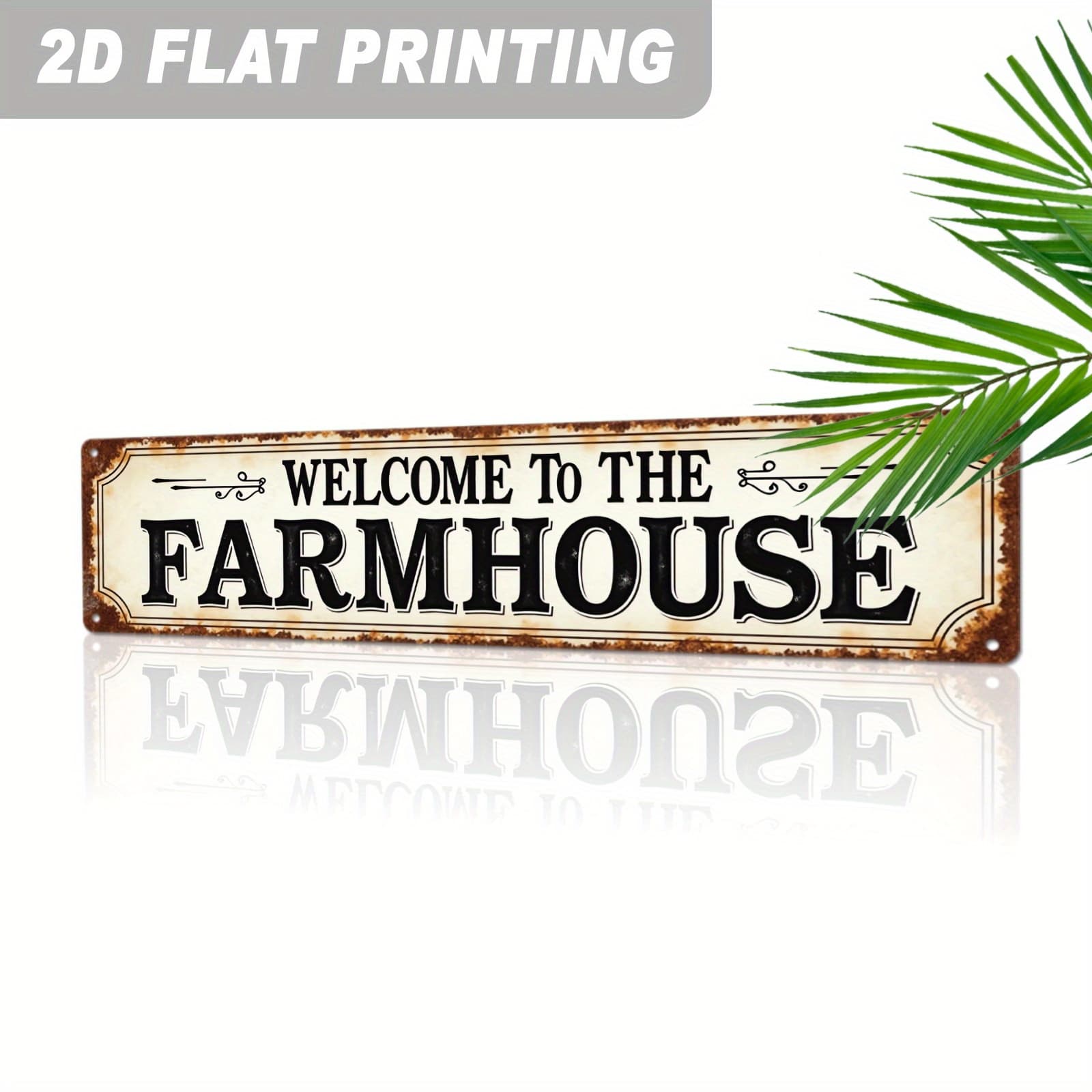TEMU 2d Flat - Farmhouse Sign In 2d Flat Design, Rustic Wall Decoration For , Versatile Use, Measures 3.93x15.74 Inches, Suitable For Wall Hanging, No Electricity Required