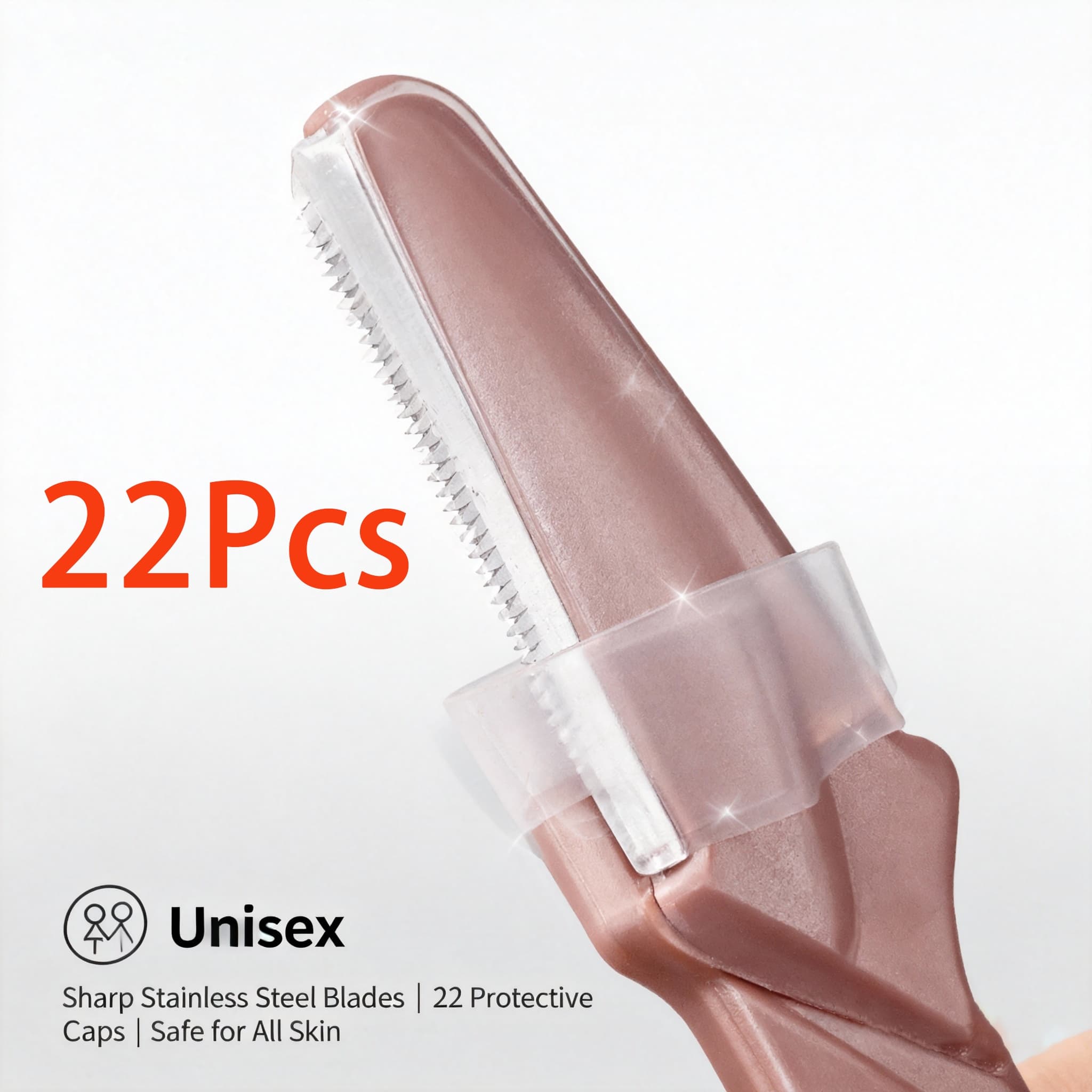TEMU 22pcs Set Of Stainless Steel Eyebrow Razors - A Unisex For Trimming Facial Hair, Including Lip And , Complete With 22 Caps, Perfect For Travel Beauty Needs