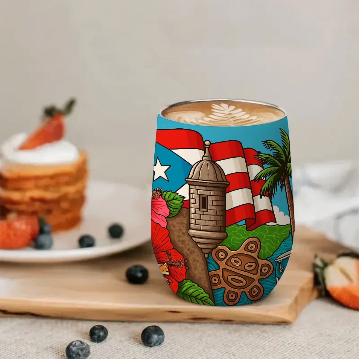 TEMU 1pc 12oz Puerto Pattern 304 Stainless Steel U-shaped Egg Shell Cup - Insulated Tumbler. Bpa-free. Hand Wash Only