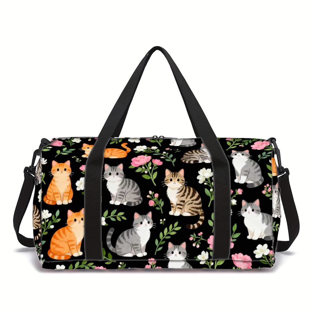 TEMU Cute Large Capacity With Side/ Inner Pockets Suitcase- Daily Use (great Gift) Unisex Fitness Yoga Bag - Durable Adjustable Strap Travel Machine Washable For Gym