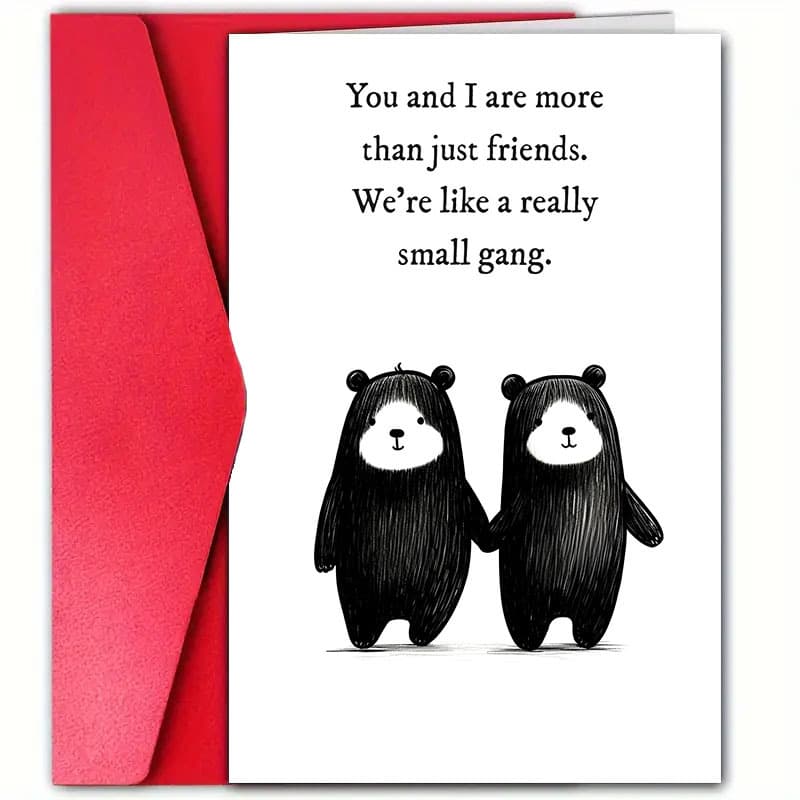 TEMU 1pc, " Like A Really " Cute Bear Friendship Birthday Card With Envelope (4.72 Inches * 7.09 Inches), Paper Material, Suitable For Anyone, Birthday Occasion, Party, Congratulations