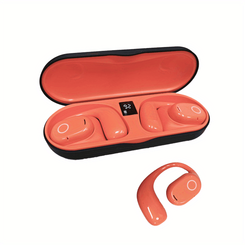 TEMU 2025 New Wireless Ear Hook Headphones With Led Display Charging Case, , , Extended