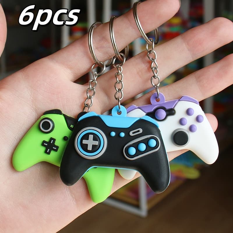 TEMU 6pcs Personalized Game Console Gamepad Key Chain Car Key Chain Ring Creative Small Gift,christmas